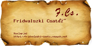 Fridvalszki Csató névjegykártya